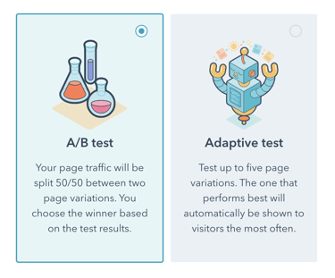 A/B test content